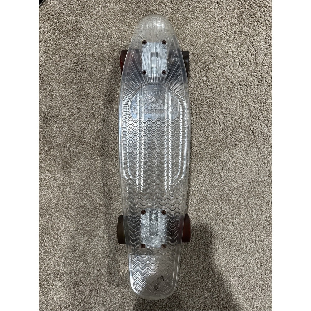 Sunset Skateboard Co. 22" Clear Polycarbonate Ghost Deck With Light Up Wheels